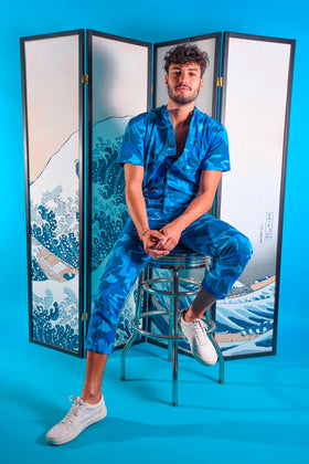 Blue camo rompsuit [Final Sale]