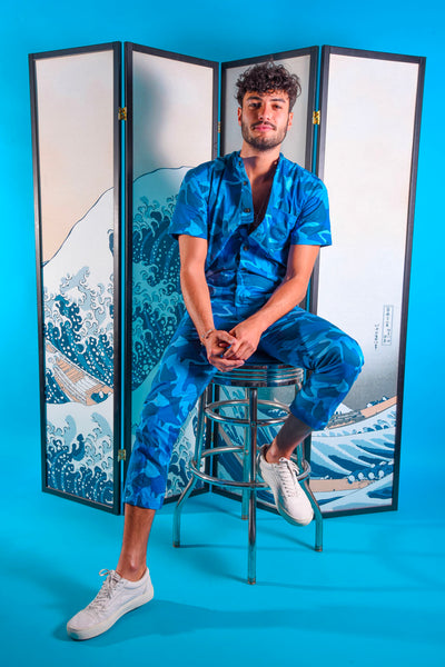 Blue camo rompsuit [Final Sale]