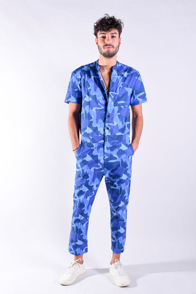 Blue camo rompsuit [Final Sale]