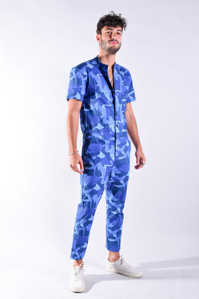 Blue camo rompsuit [Final Sale]