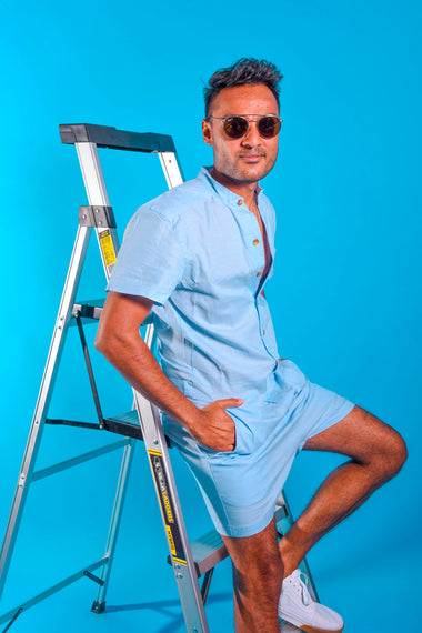 Light Blue Chambray romper [Final Sale]