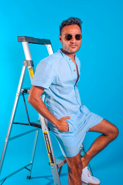 Light Blue Chambray romper [Final Sale]